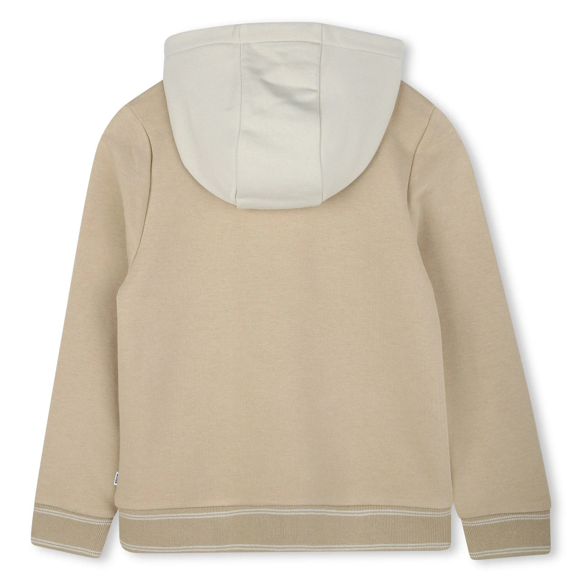 Khaki Printed Logo Cotton Hooded Sweatshirt