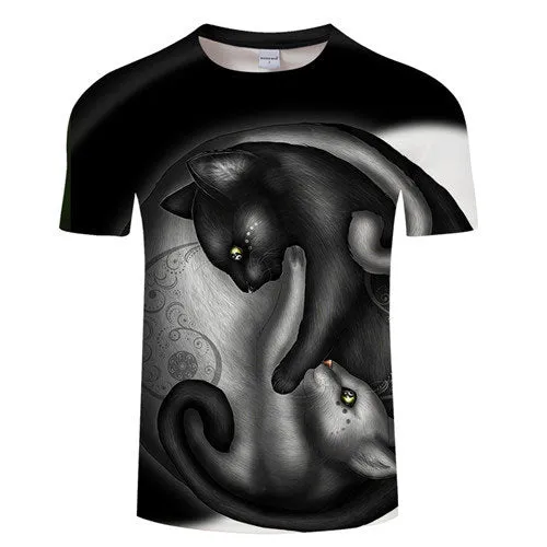 KhaliaArt Digital 3D Print Men Women Anime Short Sleeve O-neck Top&Tee