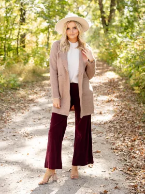 KUT Dark Plum Meg Raw Edge Cord