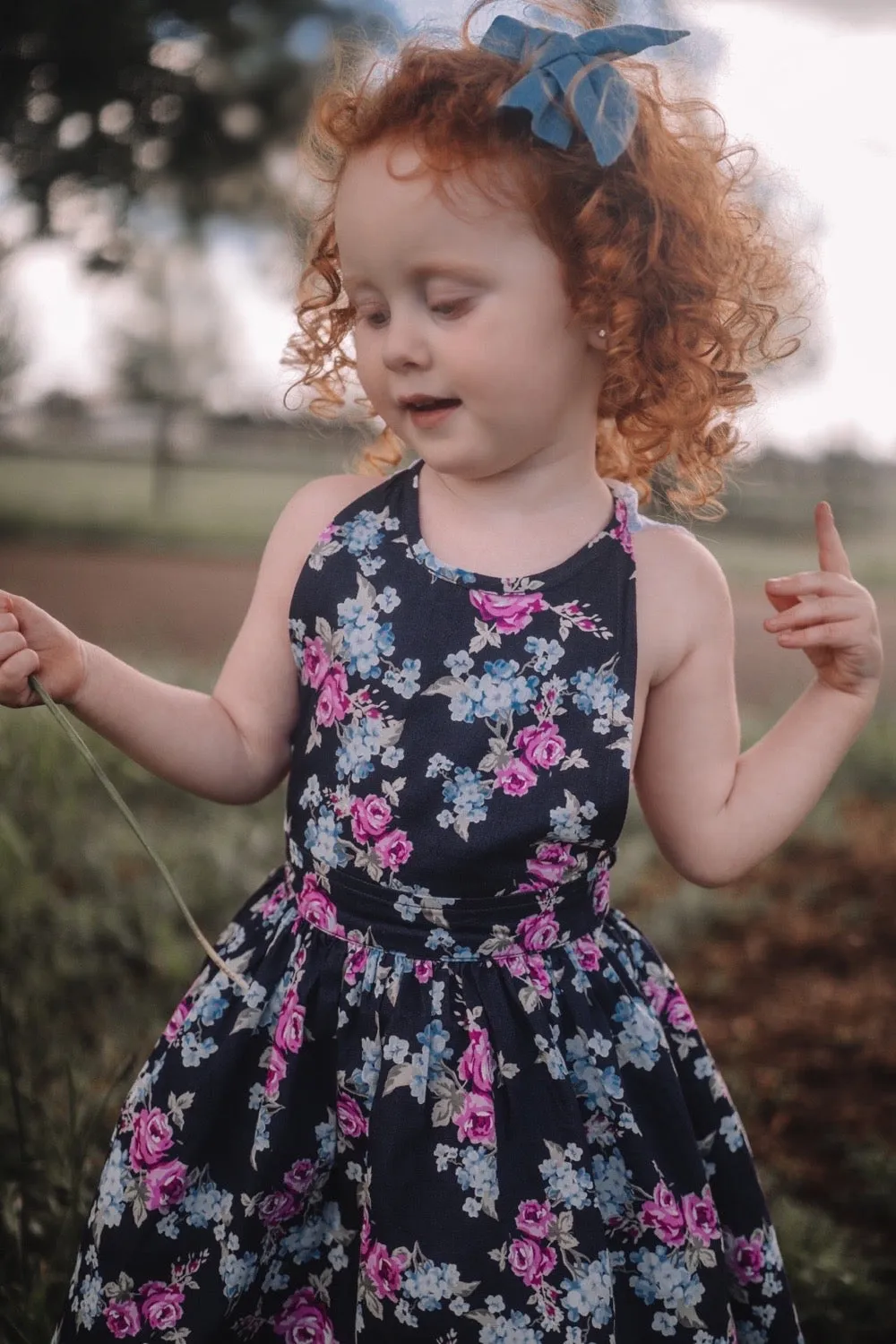 Lace Back Dress - Isla Rose in Indigo
