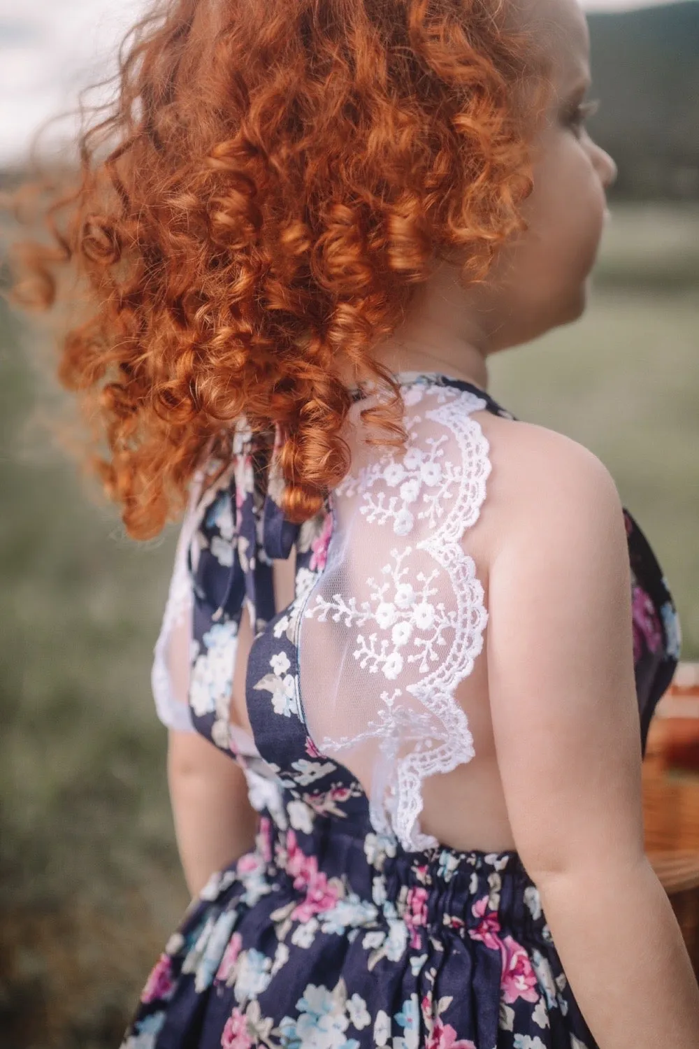 Lace Back Dress - Isla Rose in Indigo