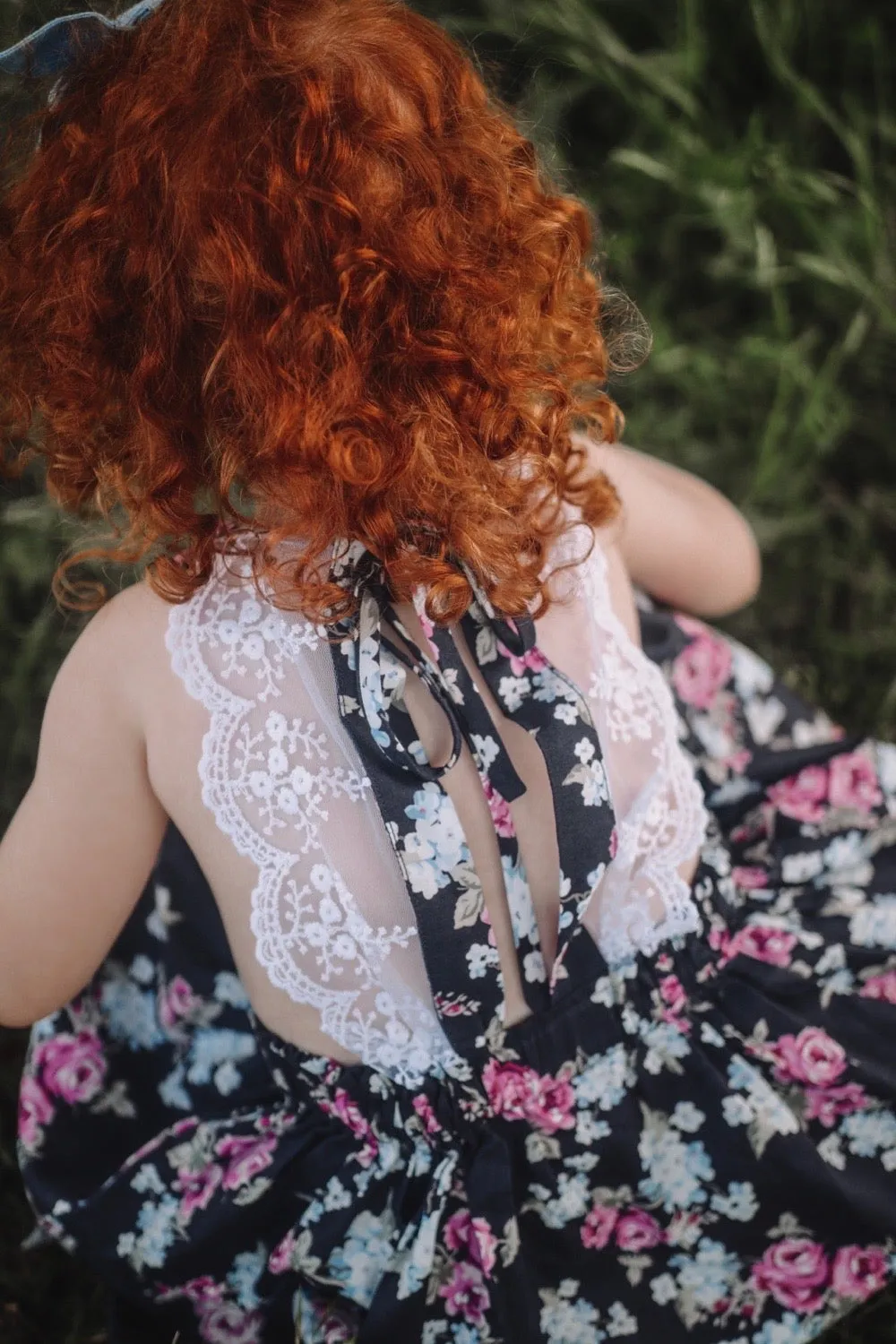 Lace Back Dress - Isla Rose in Indigo