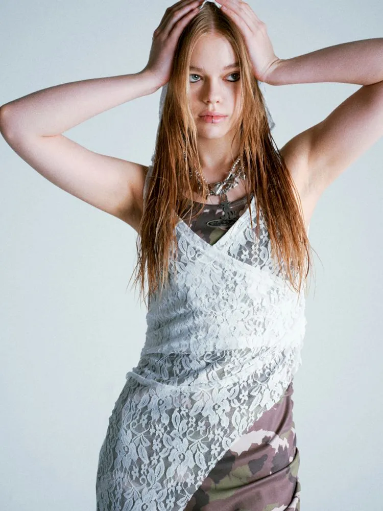 Lace Hooded Cowl Dress【s0000009285】
