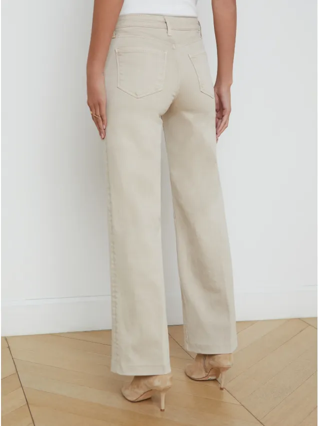 L'Agence Scottie Wide Leg Jean in Biscuit