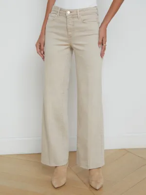 L'Agence Scottie Wide Leg Jean in Biscuit