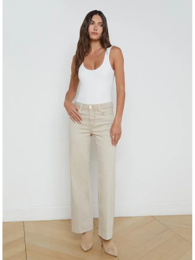 L'Agence Scottie Wide Leg Jean in Biscuit