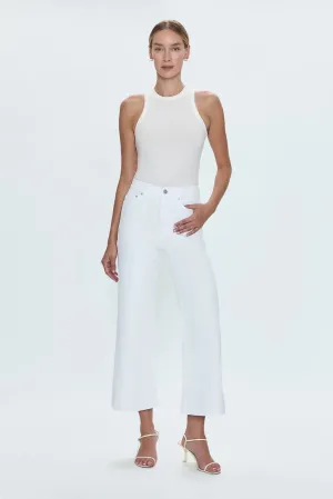 Lana Crop Cuff High Rise Ultra Wide Leg-Vivid White by Pistola