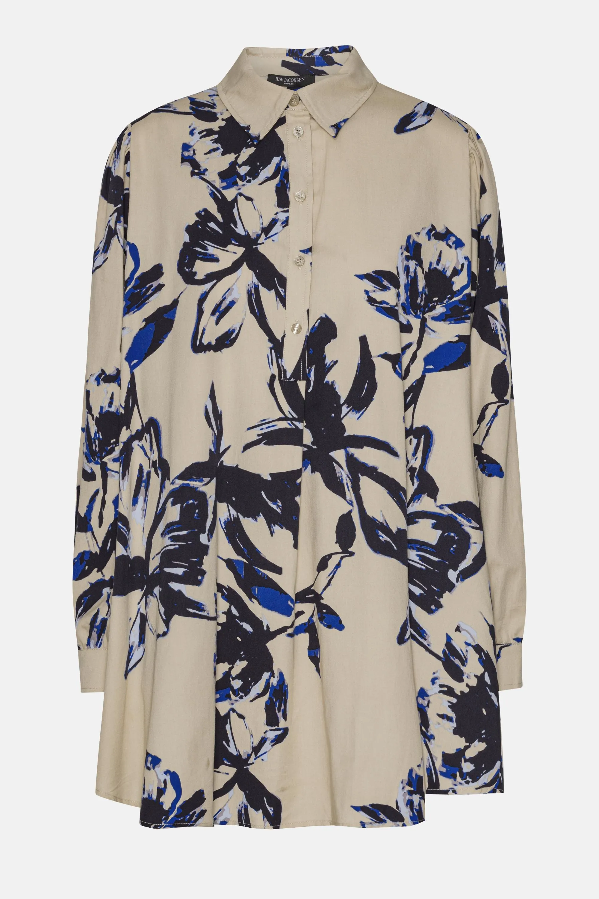 Lang Tunika Kjole - Sand Artsy Stroke Flower