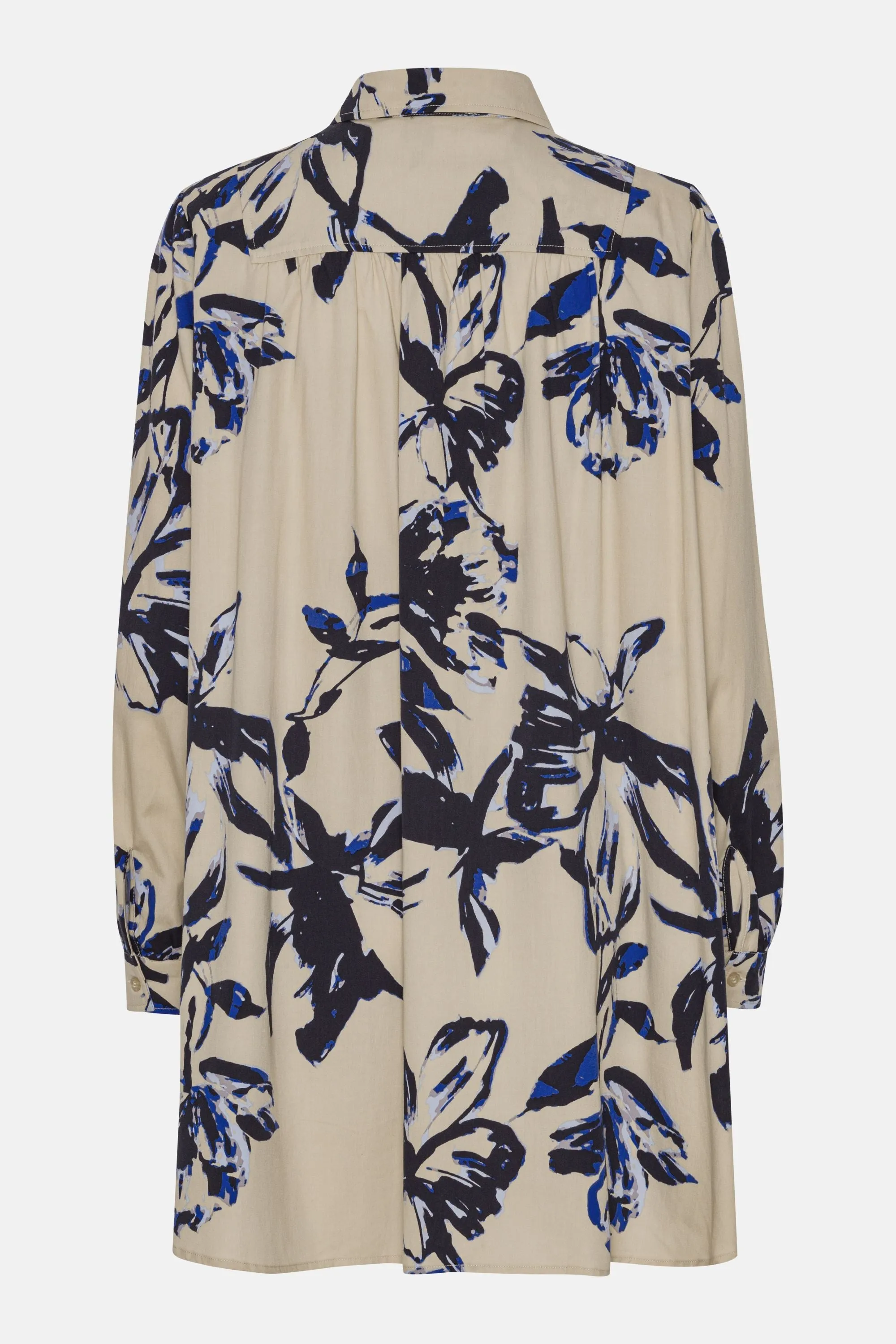 Lang Tunika Kjole - Sand Artsy Stroke Flower