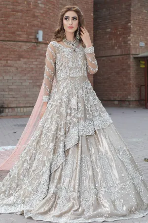 Latest beautiful Pakistani bridal outfit 2020 in rose gold color # B3460