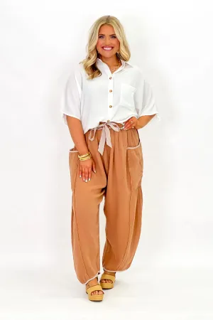 Latte Gauze Wide Leg Pant