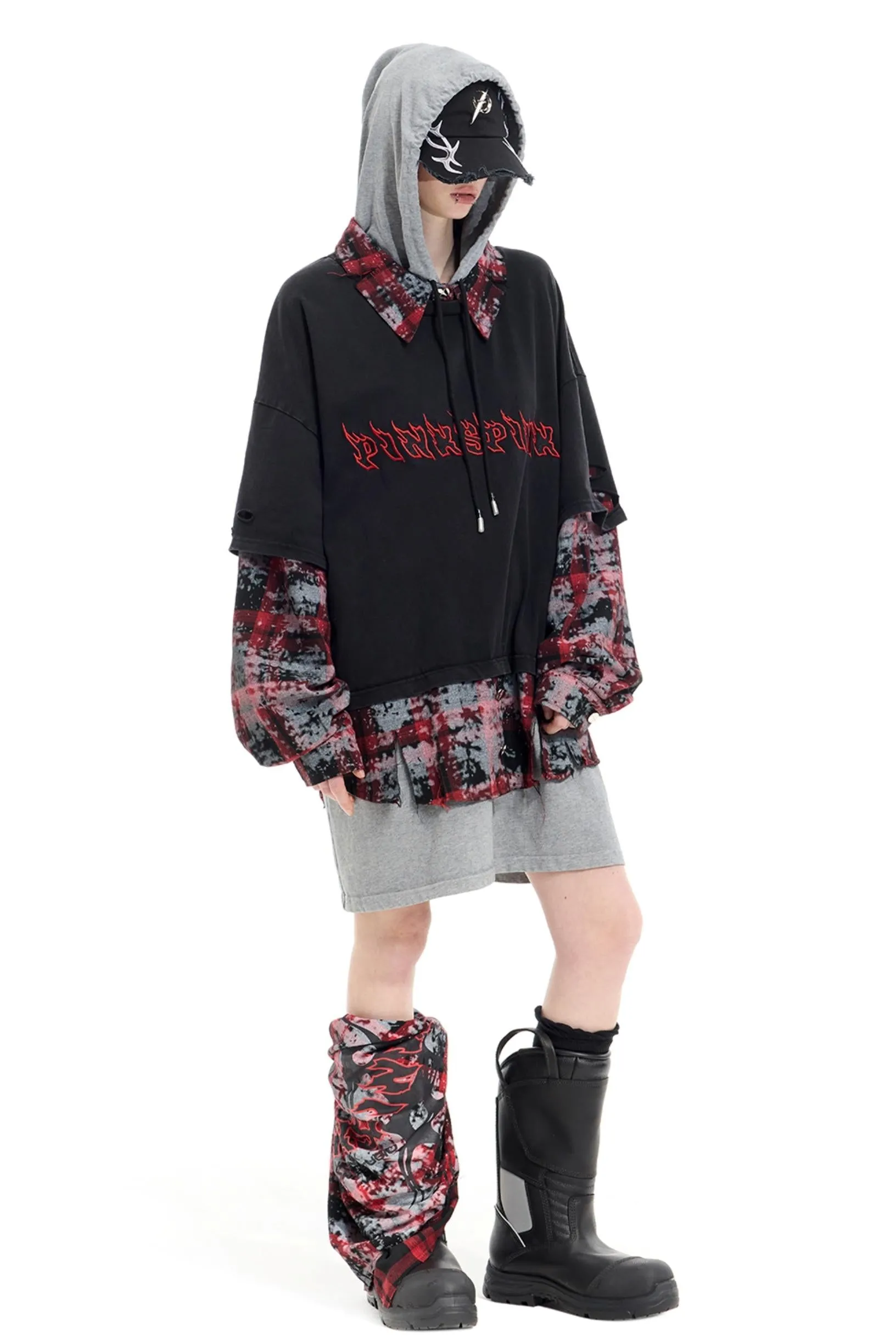 Layered Hooded T-Shirt