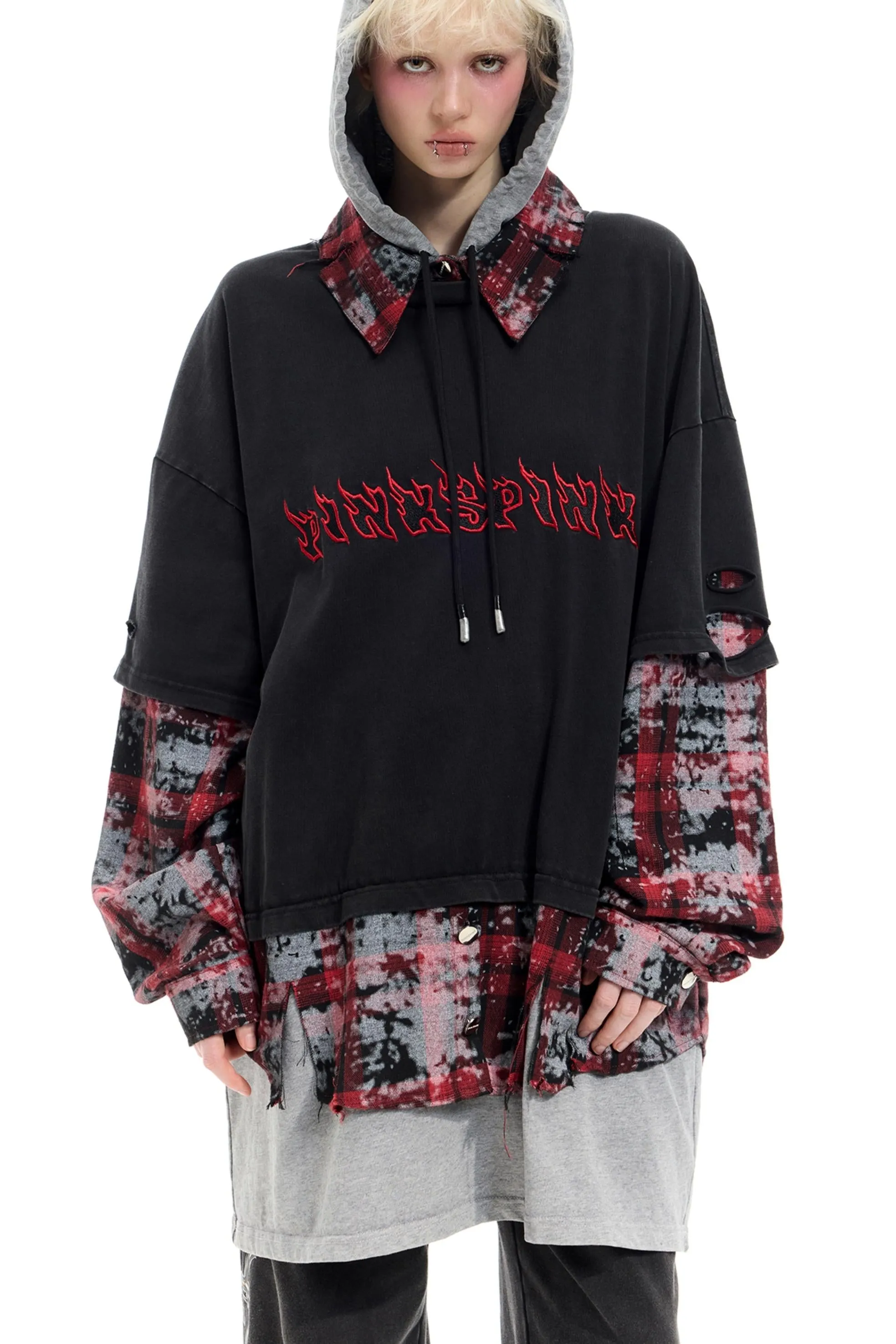 Layered Hooded T-Shirt