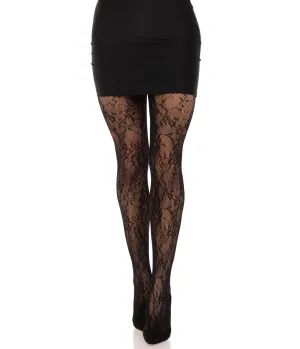 Leg Avenue Garden Rose Lace Fishnet Tights