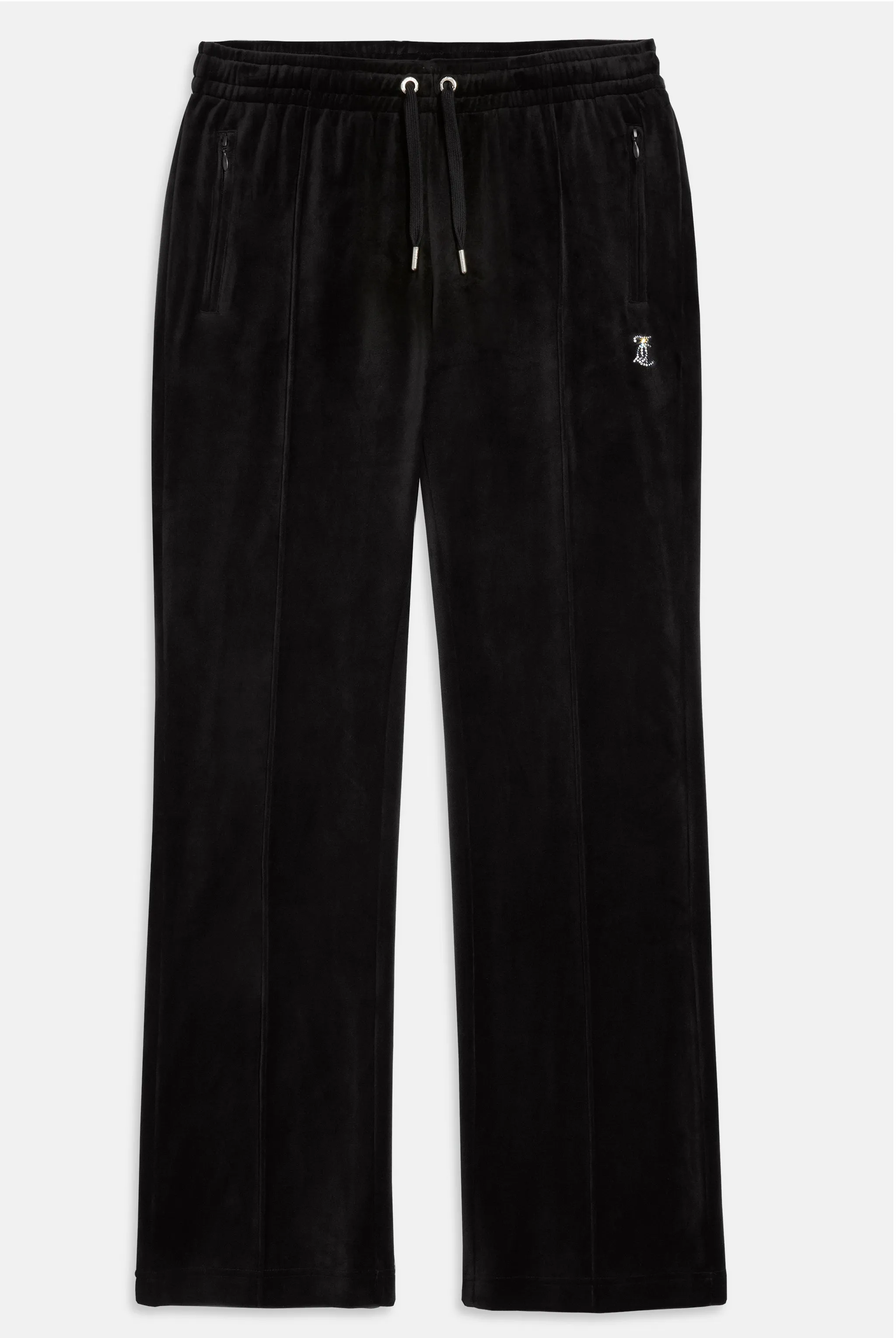 'LEO' BLACK VELOUR DIAMANTÉ TRACKSUIT BOTTOM