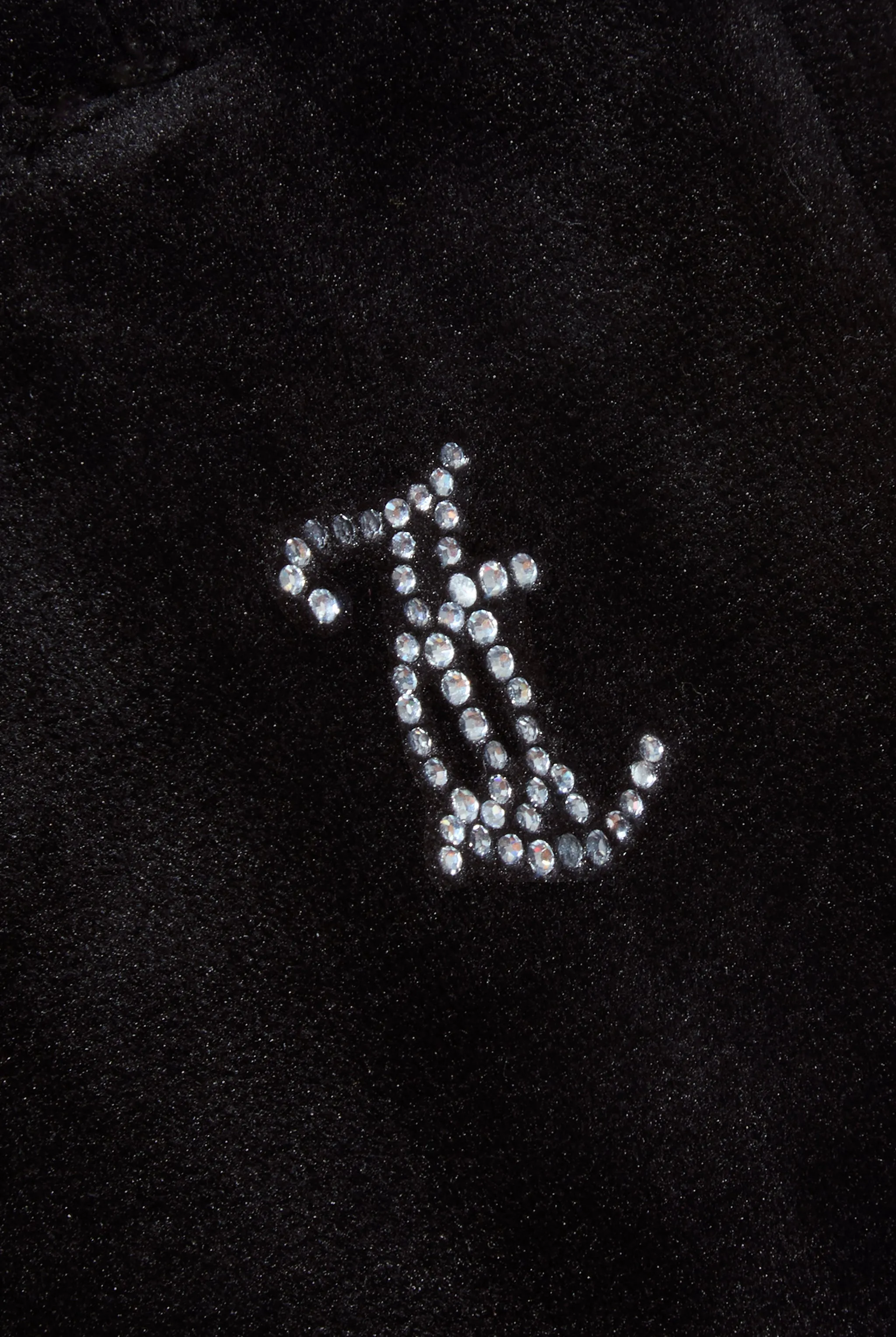 'LEO' BLACK VELOUR DIAMANTÉ TRACKSUIT BOTTOM