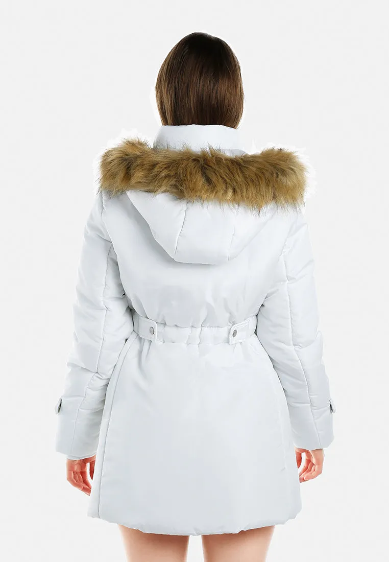 Long Puffer Jacket Hoodie