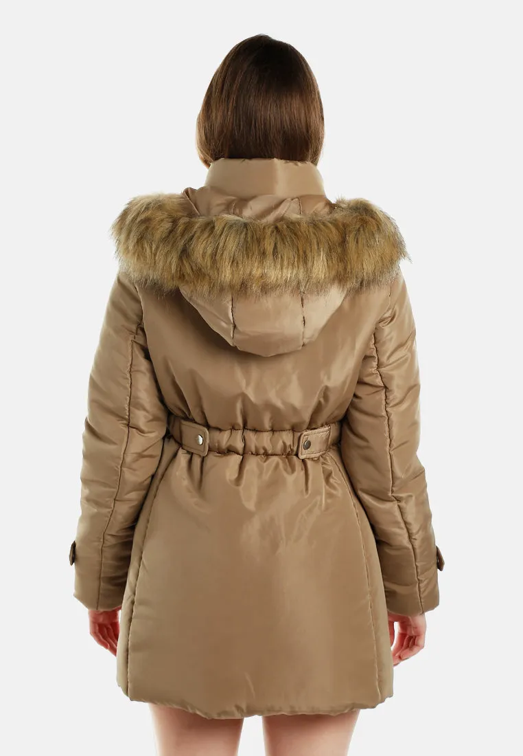 Long Puffer Jacket Hoodie
