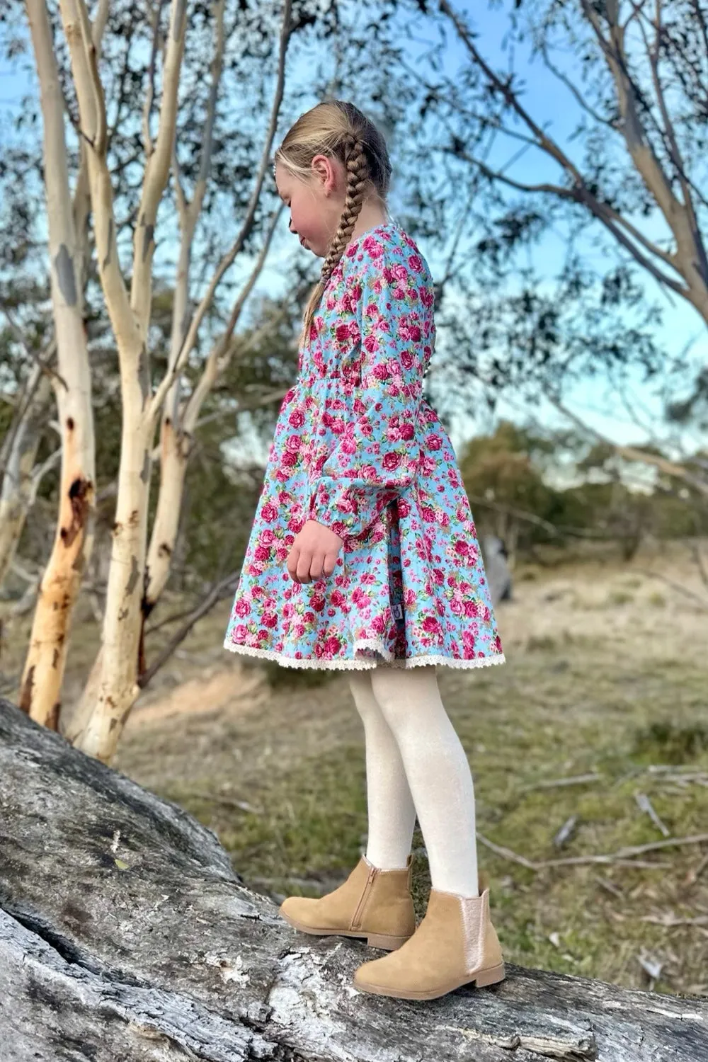 Long Sleeve High Waisted Twirling Dress | Rosy Meadows