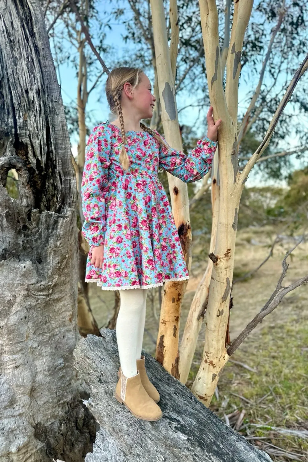 Long Sleeve High Waisted Twirling Dress | Rosy Meadows