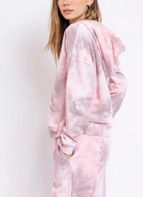 Long Sleeve Tie Dye Hooded Sweatshirt