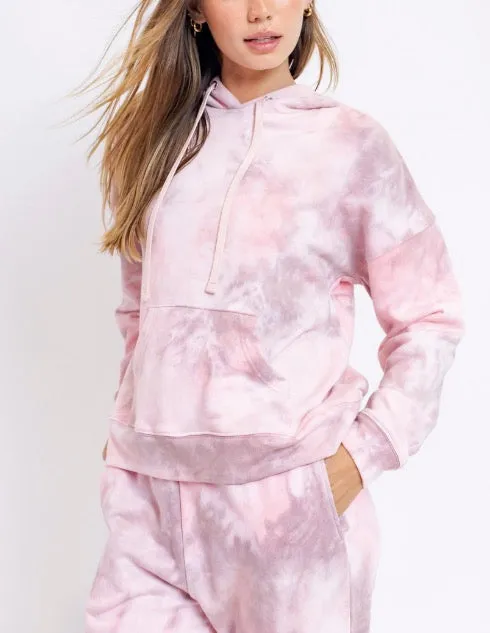 Long Sleeve Tie Dye Hooded Sweatshirt
