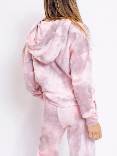 Long Sleeve Tie Dye Hooded Sweatshirt