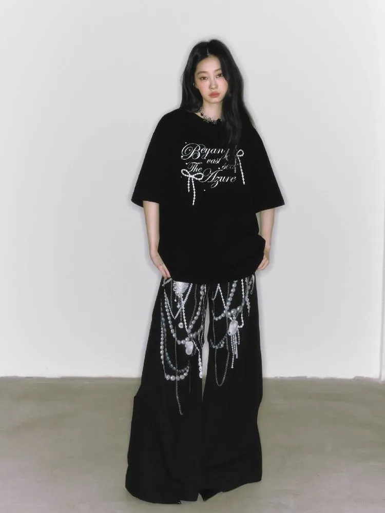 Loose Printed Wide Leg Pants