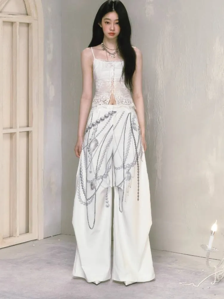 Loose Printed Wide Leg Pants