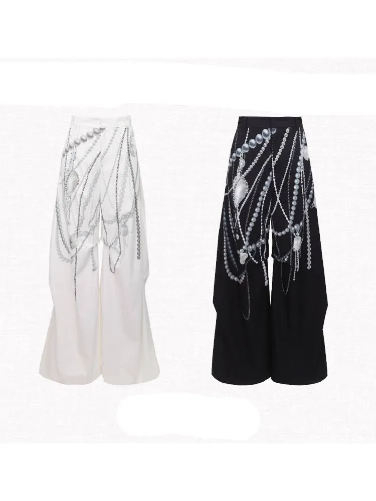 Loose Printed Wide Leg Pants