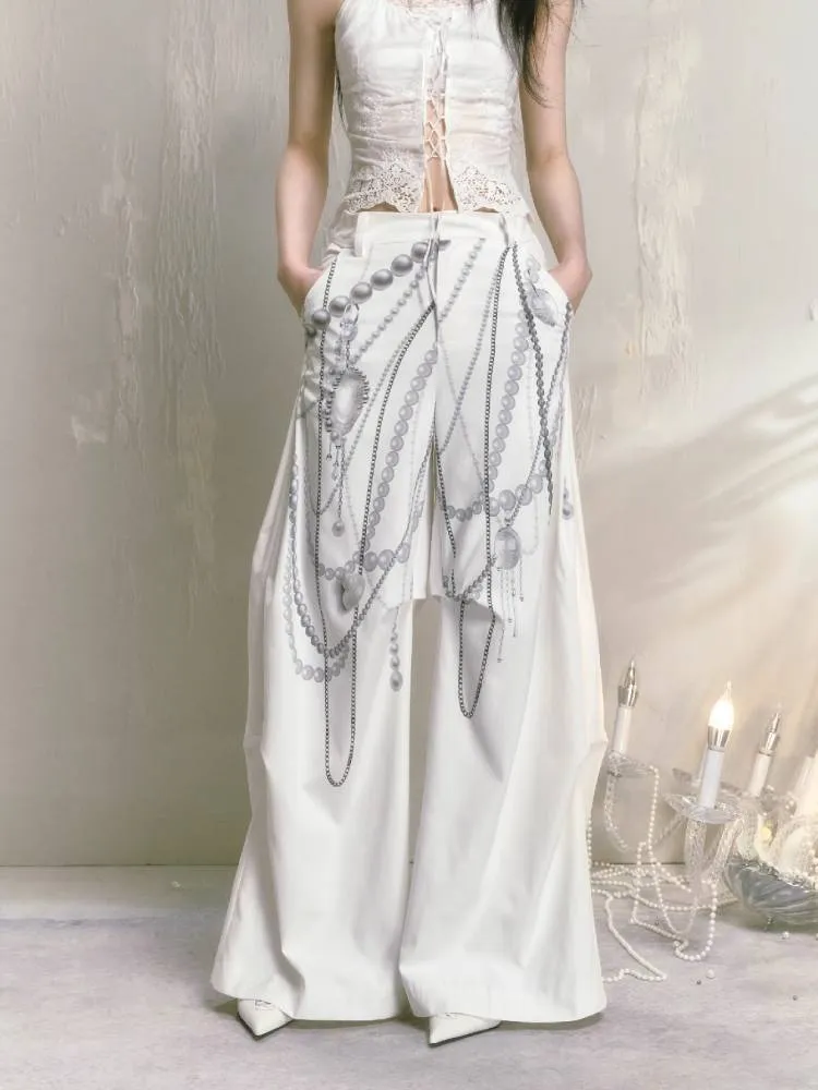 Loose Printed Wide Leg Pants