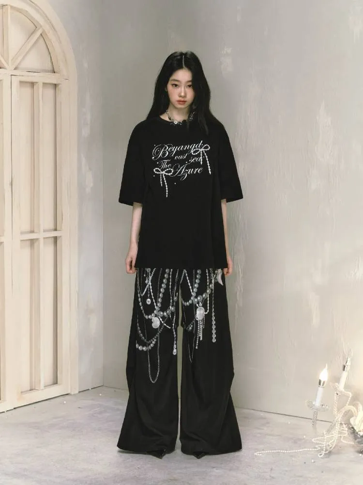 Loose Printed Wide Leg Pants