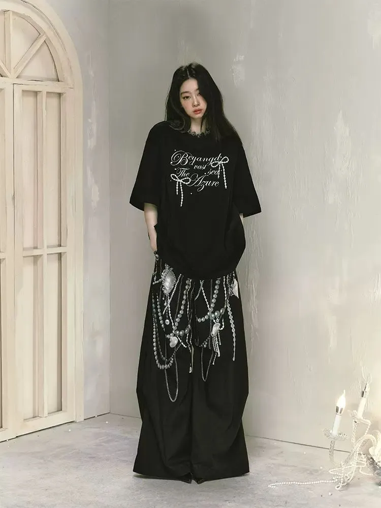 Loose Printed Wide Leg Pants