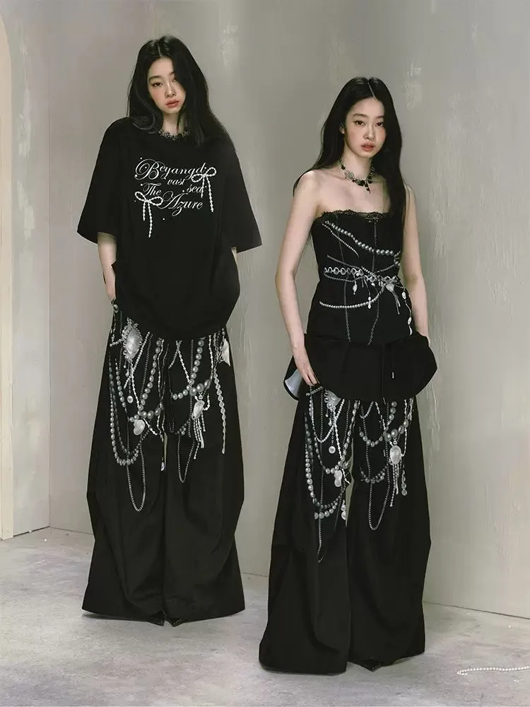 Loose Printed Wide Leg Pants