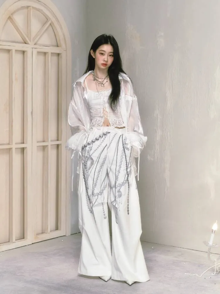 Loose Printed Wide Leg Pants