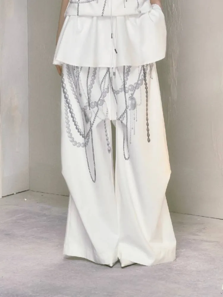 Loose Printed Wide Leg Pants