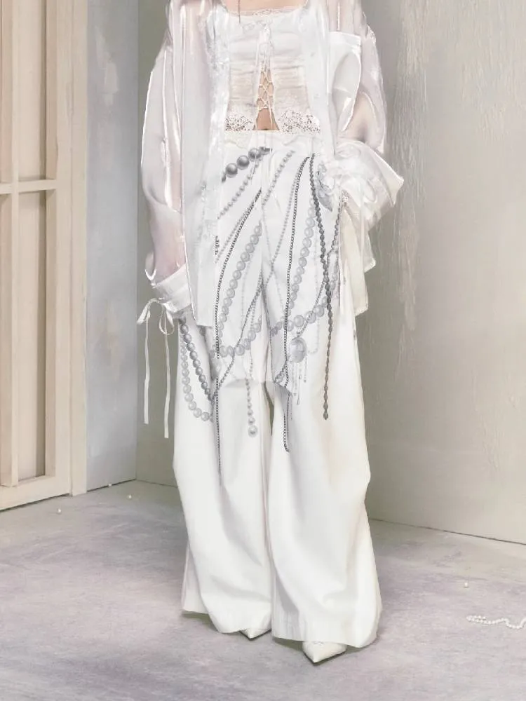 Loose Printed Wide Leg Pants