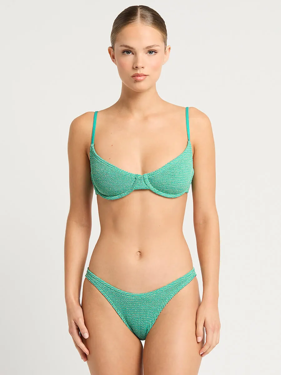 Lurex Scene Brief Bottoms in Lagoon Lurex