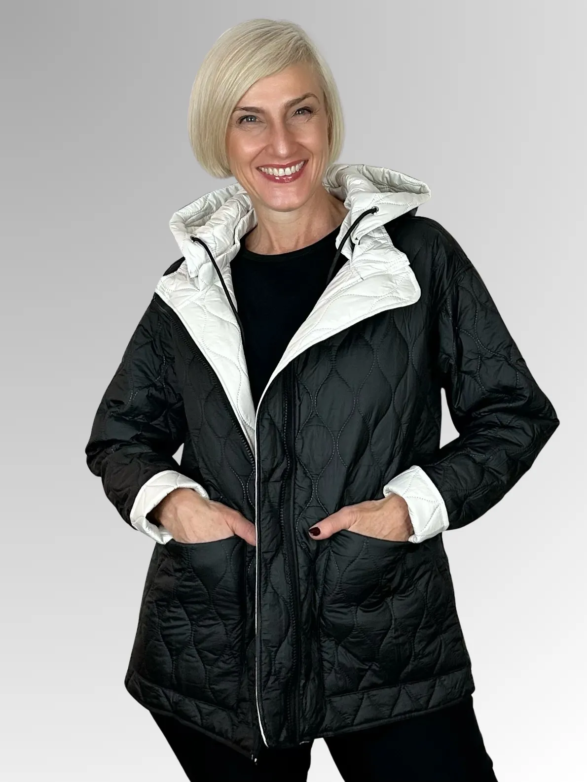 Maglia ~ Parchment/Black Reversible Puffer Jacket (61516)