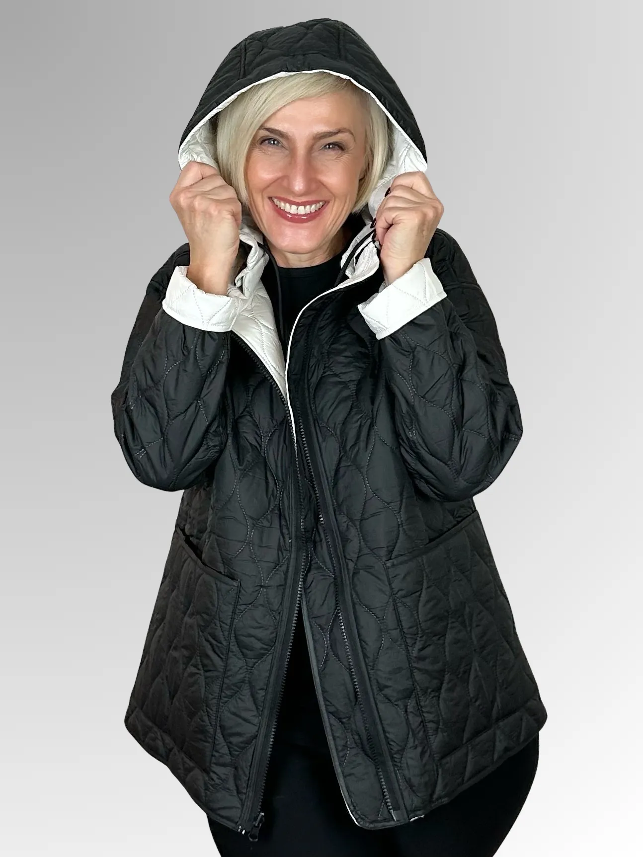Maglia ~ Parchment/Black Reversible Puffer Jacket (61516)