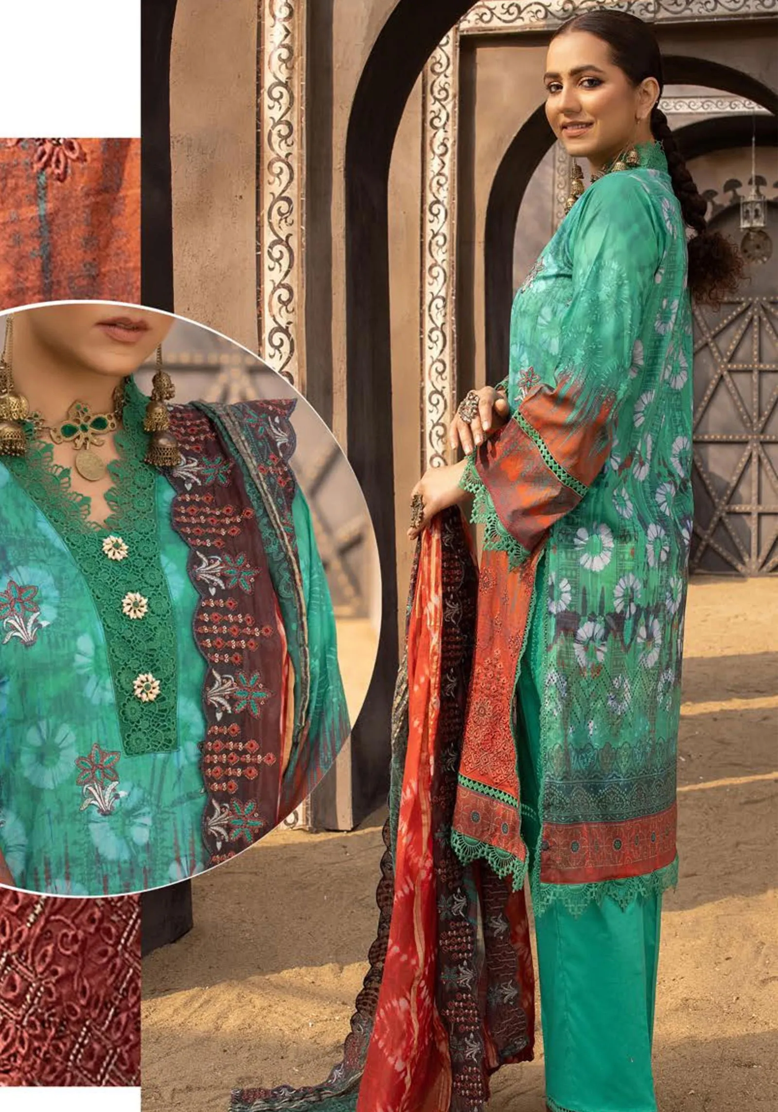 Mahees Vol-5 Embroidered Lawn Unstitched 3pcs