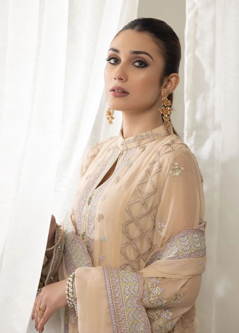 Mahiz Embroidered Semi Stitched Chiffon 3Pcs