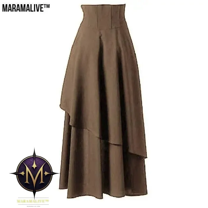 Maramalive™ Gothic Lace Fastening High Waist Irregular Length Skirt.
