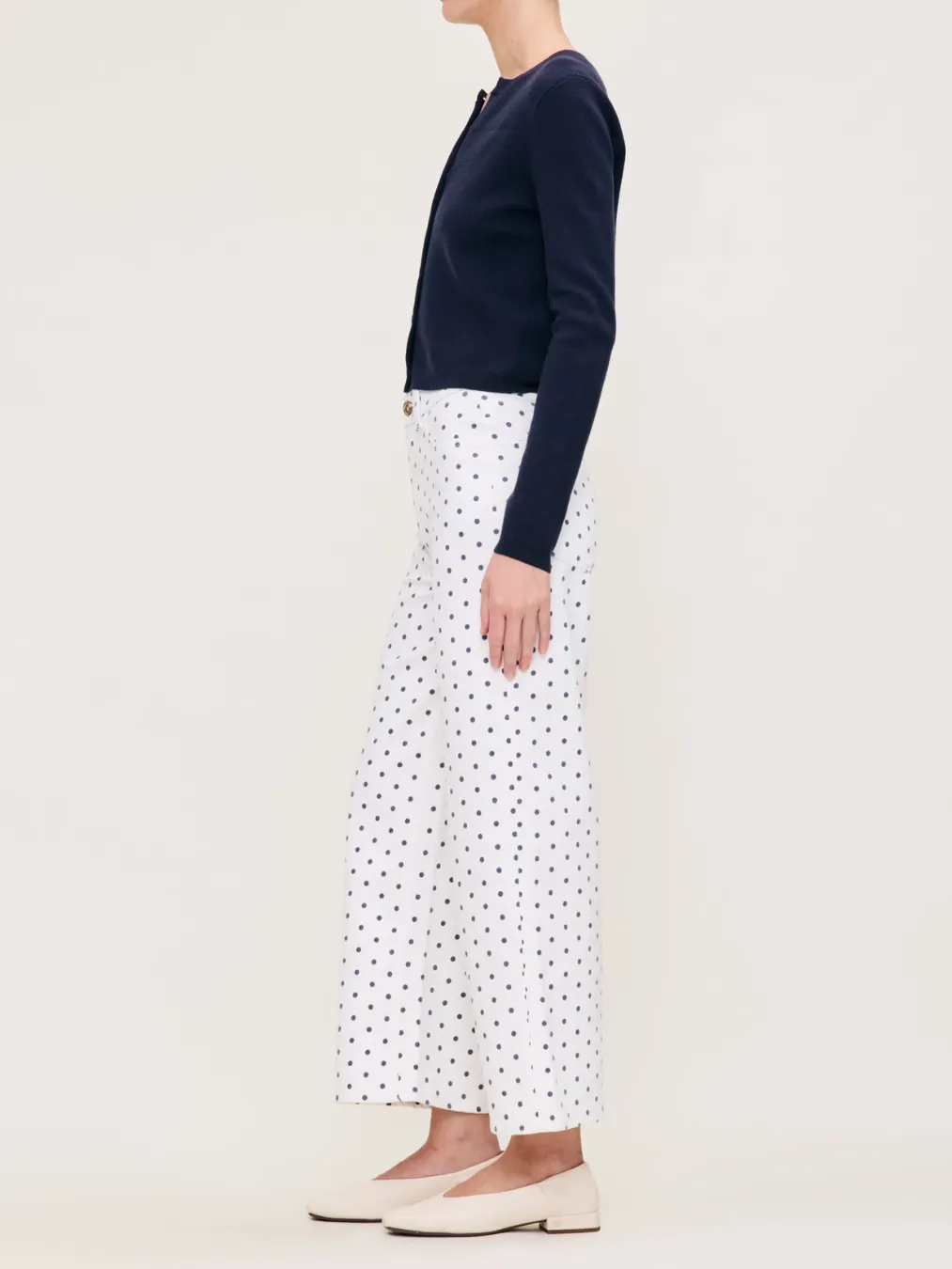 Marine Dots Hepburn Wide Leg