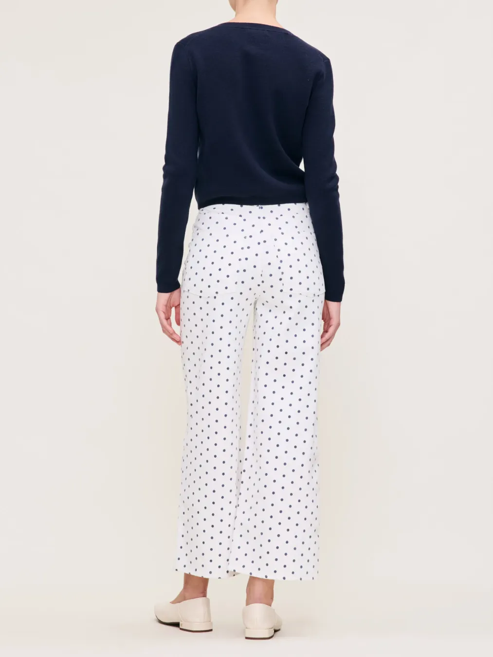 Marine Dots Hepburn Wide Leg