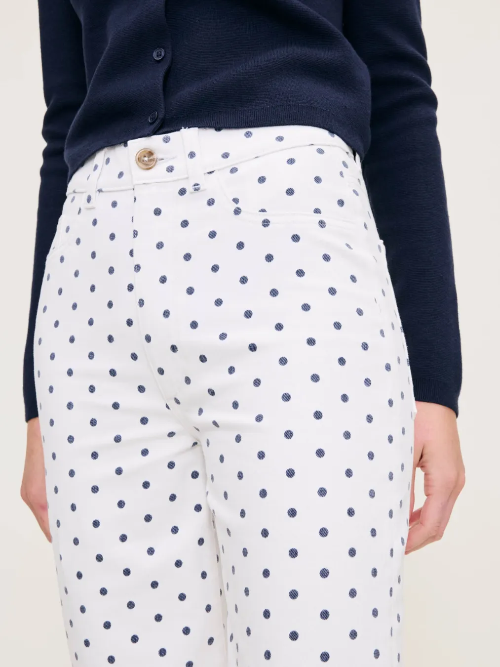 Marine Dots Hepburn Wide Leg