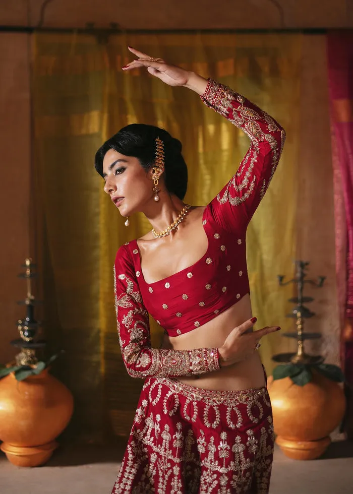 Maroon Lehenga Bridal Choli Pakistani Wedding Dresses