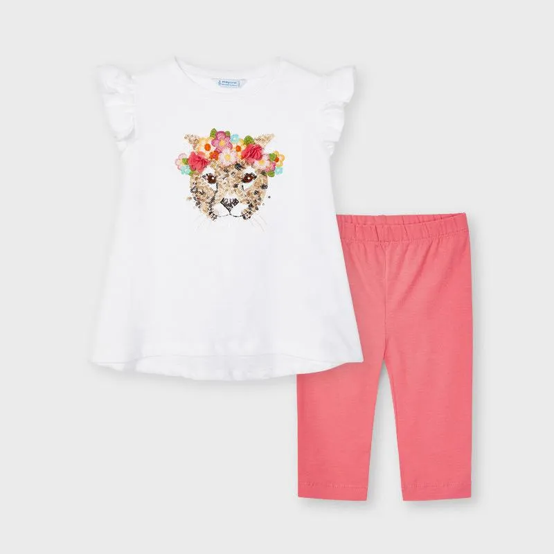 Mayoral Sequin Cheetah Two Piece Set