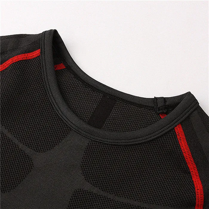 Men Compression Long Sleeve O-Neck exercise Tight T Shirts Fast Drying Fitness Base Layer Tops M-XL NW