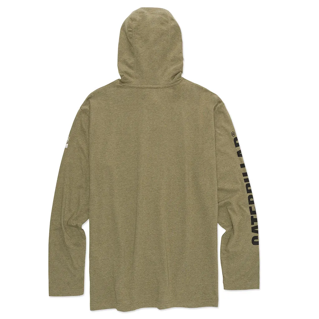 Men's Cat UPF Hooded Banner L/S Tee